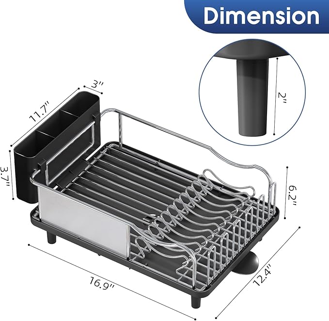 Urackify Stainless Steel Dish Drying Rack - Image 7