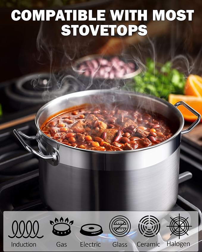 Cooks Standard Stockpots Stainless Steel, 8 Quart Professional Grade Stock Pot - Image 3