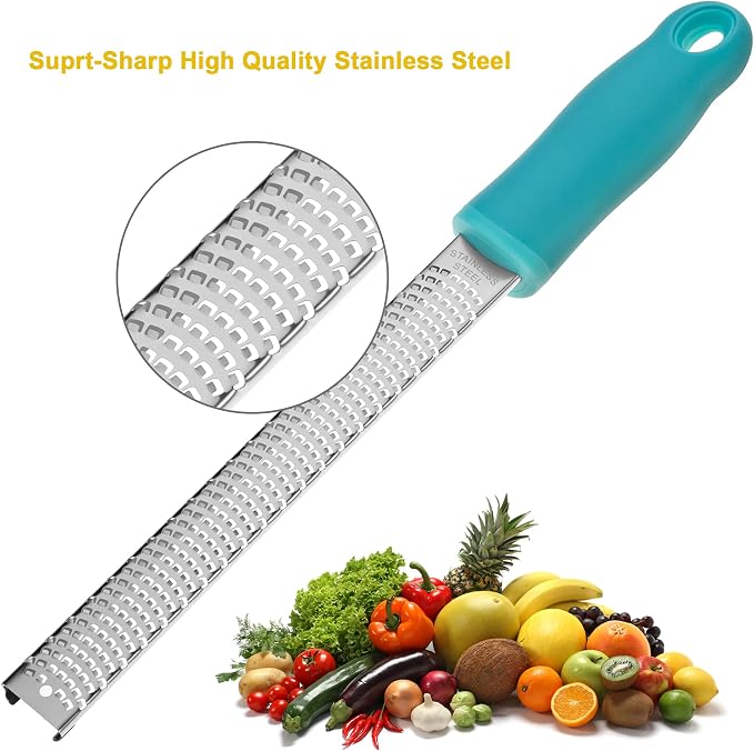 8-Inch Lemon Zester & Cheese Grater 18/8 Stainless Steel Citrus Zester - Image 3