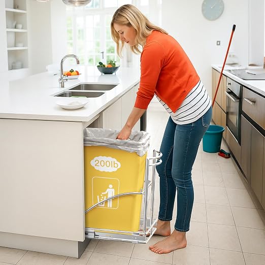 ANASTA Single Pull Out Trash Can Under Cabinet 7-13 Gal, Heavy Duty Under Sink - Image 3