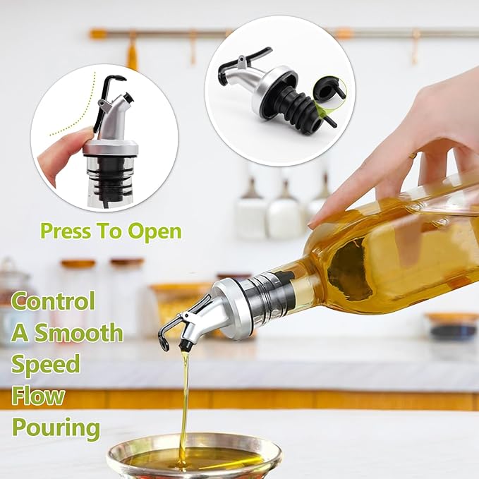 Showvigor Olive Oil Dispenser Bottles, 2 Pourers and 1 Funnel - Image 4