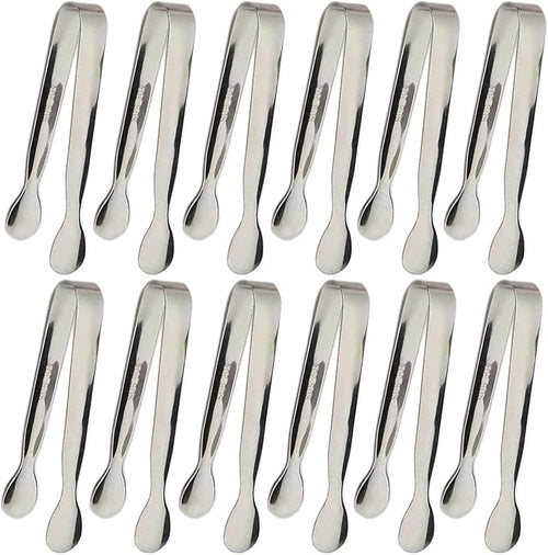 12PCS Ice Tongs Mini Sugar Tongs 4.25Inch Stainless Steel Small Serving Tong by Sunenlyst