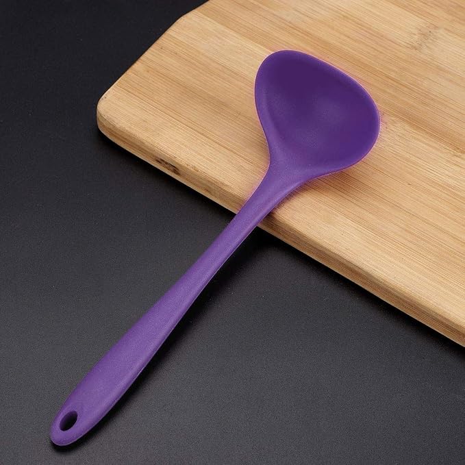 uxcell Silicone Soup Ladle Spoon 8.5 Inch Heat Resistant to 450°F One Piece - Image 2