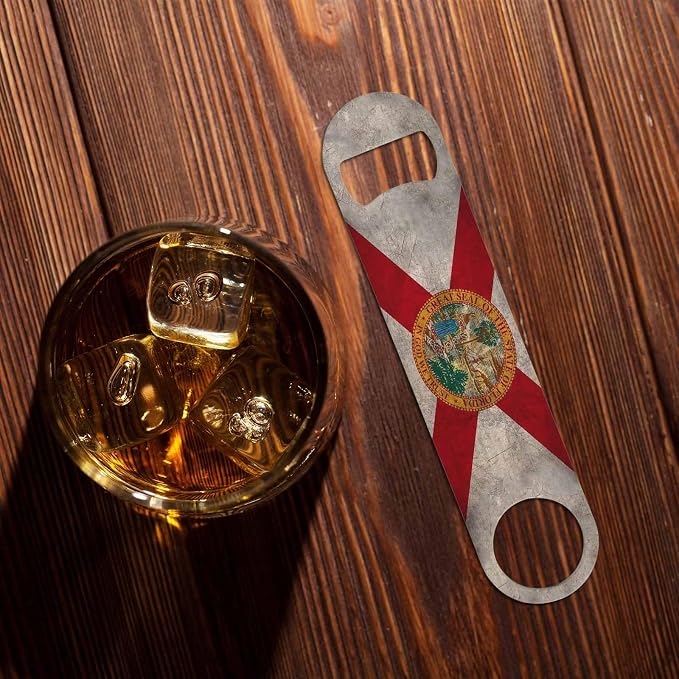 Florida State Flag Stainless Steel Bottle Opener Dirty Florida 3D Waving Flag - Image 7