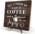 Coffee Bar Sign Plaque Decor-A Heart Full of Jesus, Cafe Bar Accessories by DMADNF