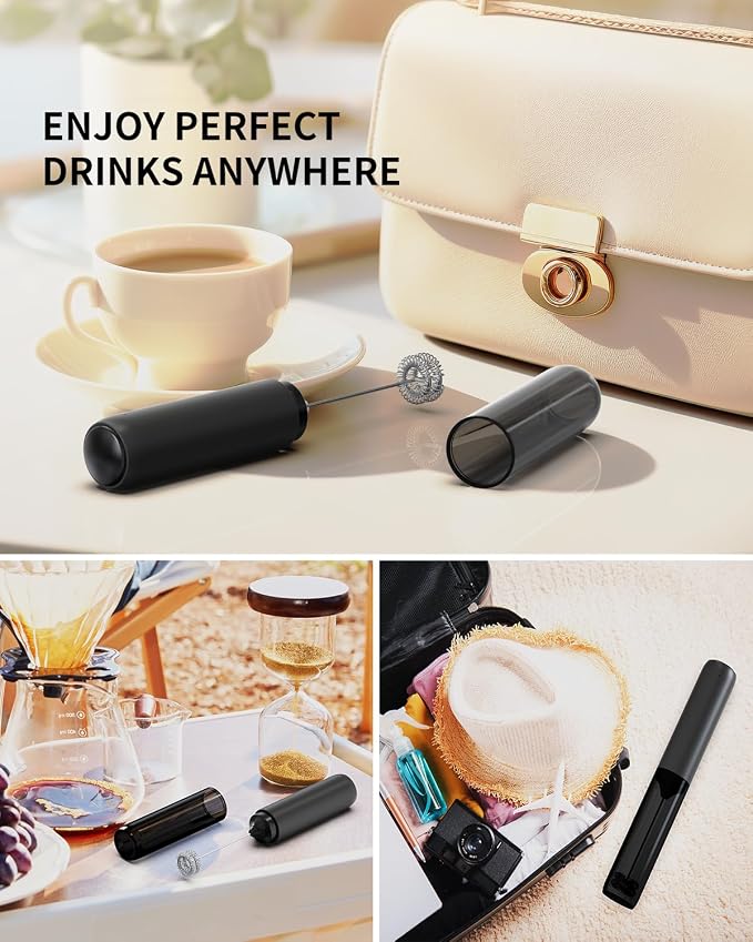 CIRCLE JOY Rechargeable Milk Frother Hanheld, Dual Coil Whisk Head Electric - Image 6