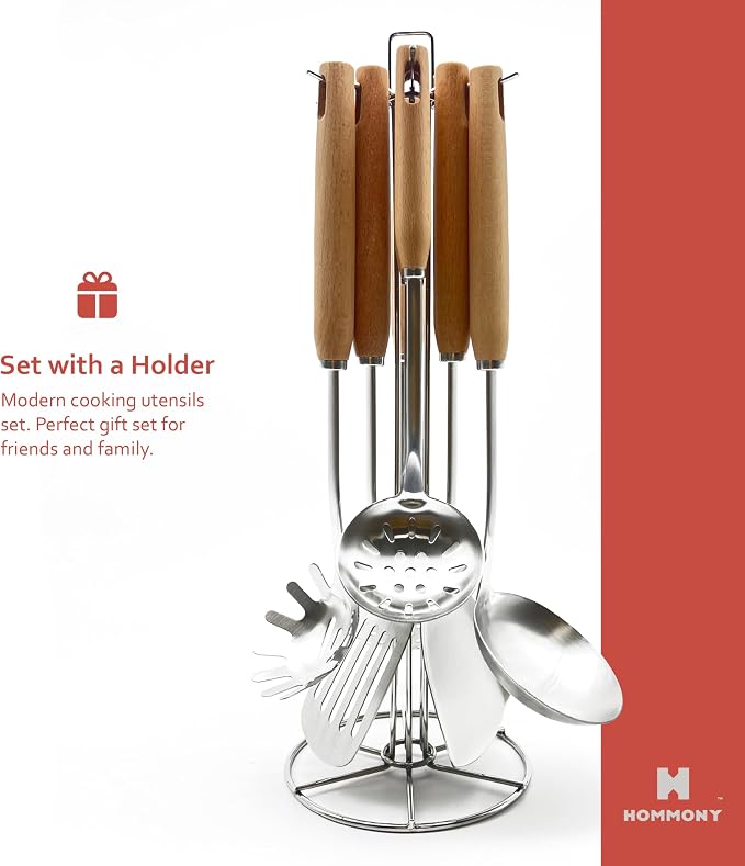 Cooking Utensils Set, 8-Piece 304 Stainless Steel Kitchen Tool Sets - Image 4