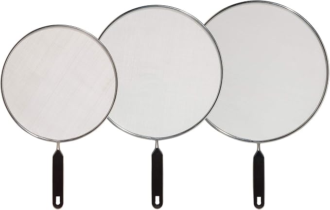 Oggi Set of 3 Stainless Steel Splatter Guard – 8”, 10” and 12” by OGGI