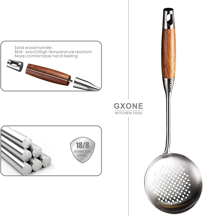 Slotted Spoon, 304 Stainless Steel Skimmer Spoon - Image 3