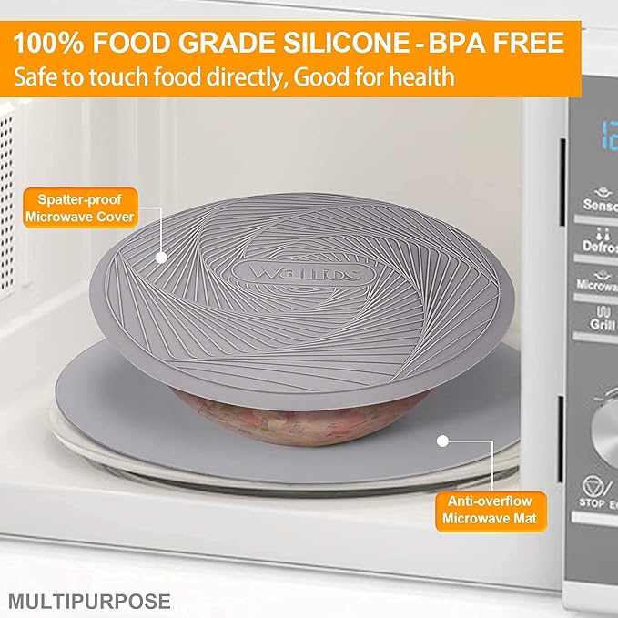 Silicone Microwave Mats, Walfos Heat Resistant Multi-Purpose Microwave Trivet - Image 6