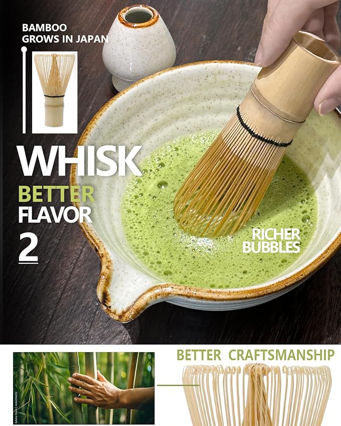 Taruzil Matcha Whisk Set with Matcha Bowl, Matcha Bamboo Whisk, Matcha Whisk - Image 4