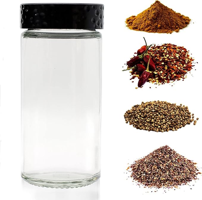Tianifa 6pcs Black Spice Jars, 3 oz Glass Seasoning Bottles, Spices Container - Image 6