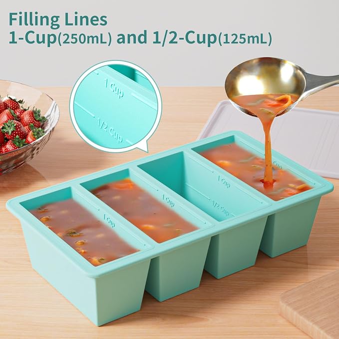 Silicone Freezer Tray for Sauce Cube: GGOW Silicone Freezing Tray for Broth - Image 4