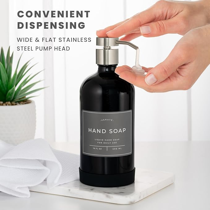 Hand and Dish Soap Dispenser for Kitchen and Bathroom, Stainless Steel Pumps - Image 4