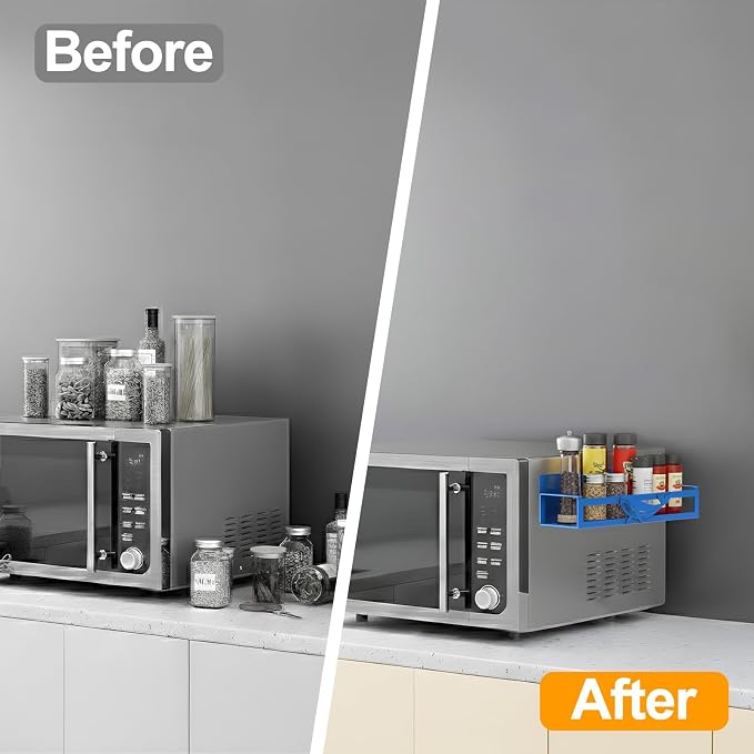 Magnetic Spice Rack for Refrigerator, 4 Pack Metal Magnetic Shelf Organizer for - Image 6