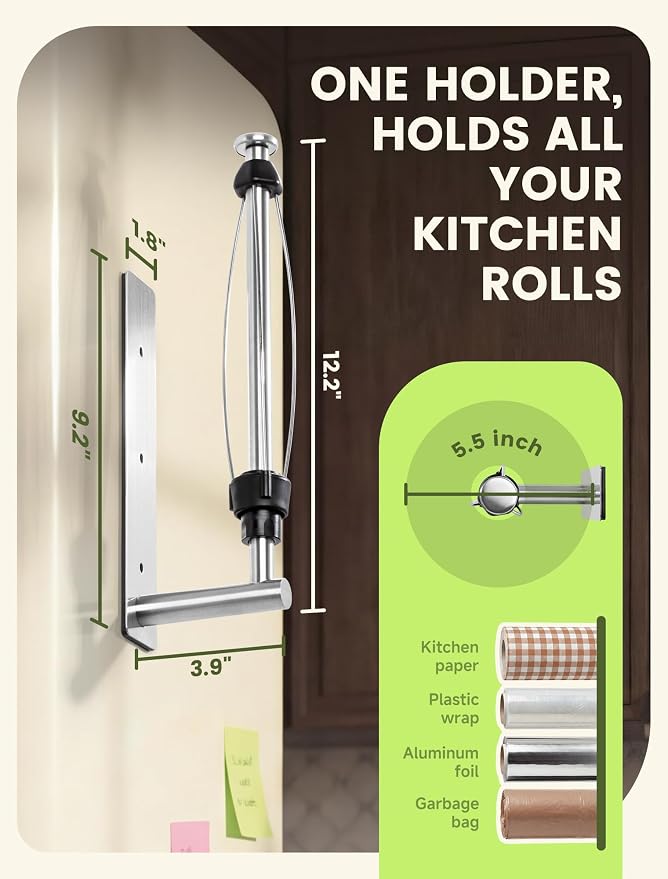 INMAKER Magnetic Paper Towel Holder, Strong Magnet Paper Towel Holder - Image 5