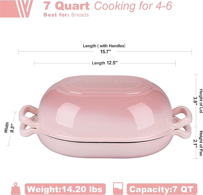 VORRINGARD Enameled Cast Iron Sourdough Bread Oven, Dutch Oven, Loaf Cast Iron - Image 2