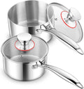 E-far Stainless Steel Saucepan Set - 2Qt & 3 Qt by E-far