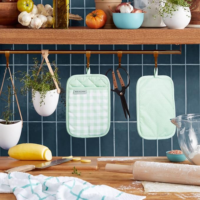 KitchenAid Gingham Pot Holder 2-Pack Set - Image 2