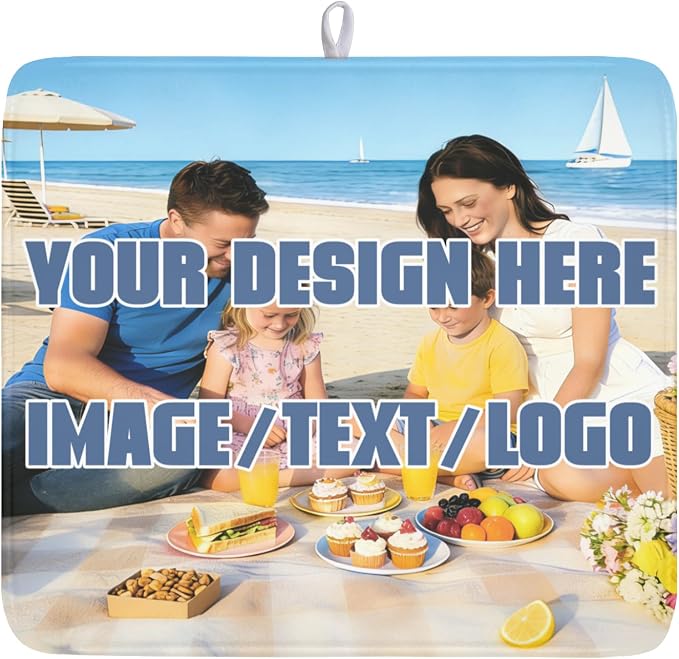 Custom Dish Drying Mat for Kitchen Counter Design Your Photo Text Business Logo by Unknown