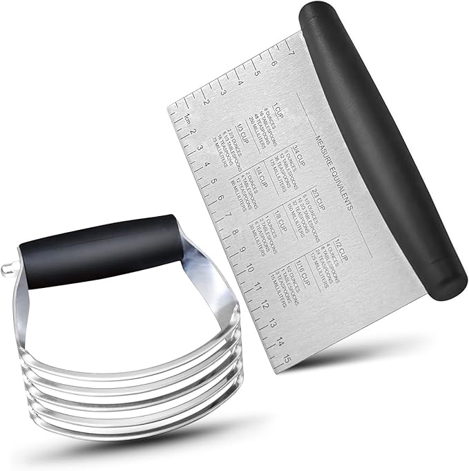 ALLTOP Stainless Steel Bench Scraper and Pastry Blender Cutter Set, Efficient by ALLTOP
