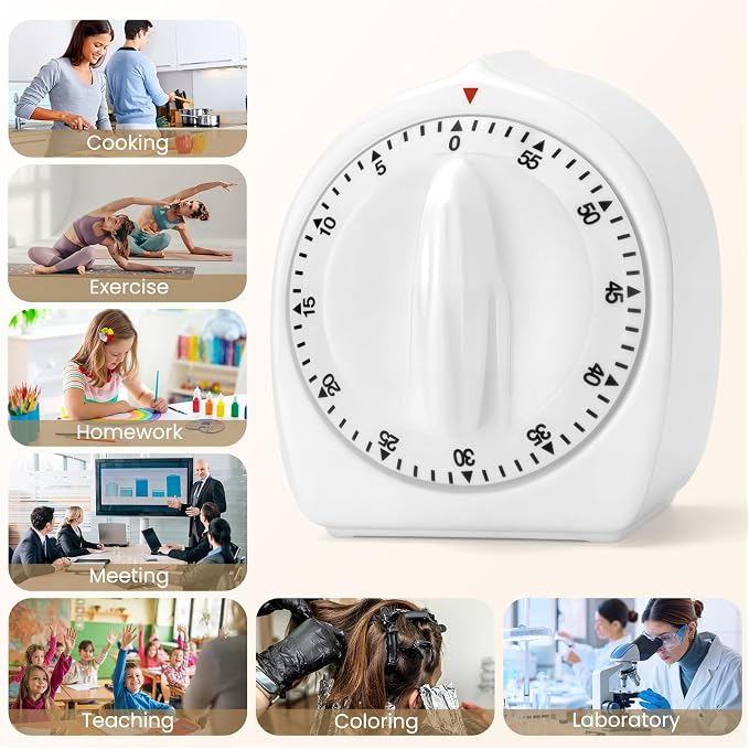 Kitchen Timers for Cooking, 60 Minute Wind Up - Image 3