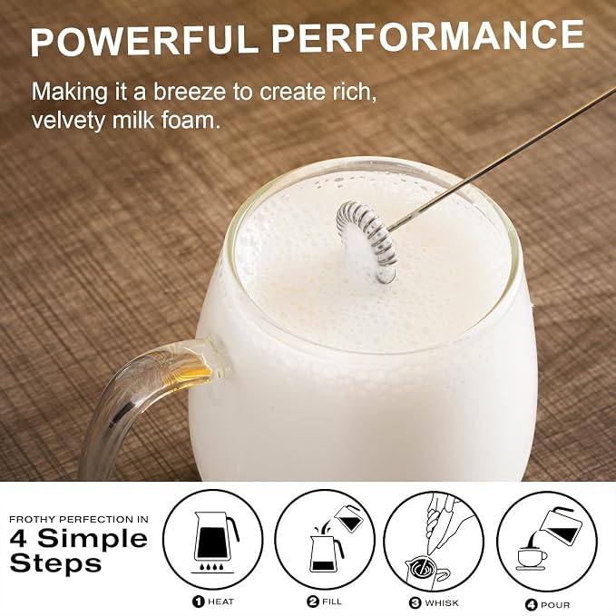 Milk Frother Handheld, Mini Drink Mixer and Coffee Blender Frother - Image 3