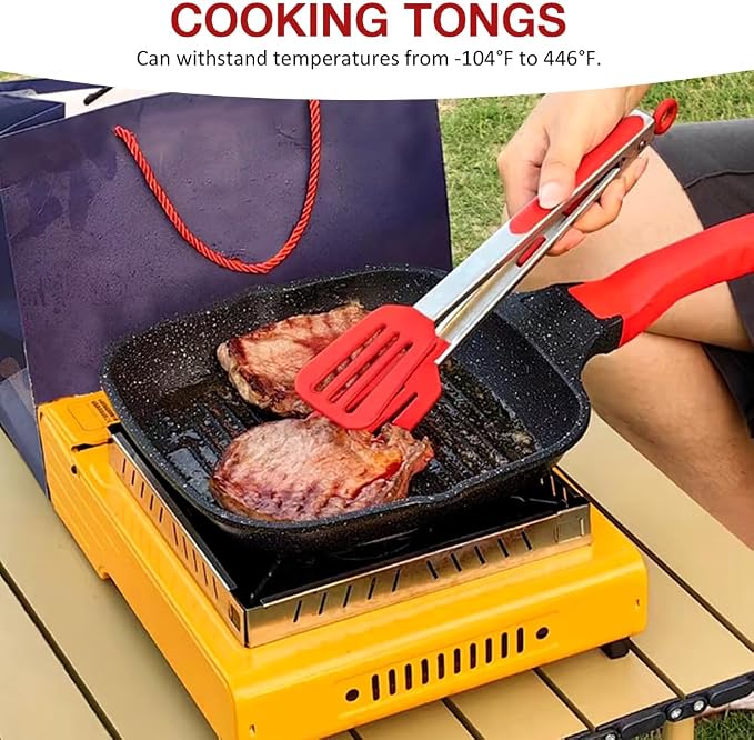 12 Inch Kitchen Tongs Set of 3, Cooking Tongs - Image 6