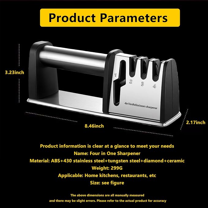 Knife Sharpeners, 4 in 1 Professional Chef's Kitchen Knife Accessories - Image 2