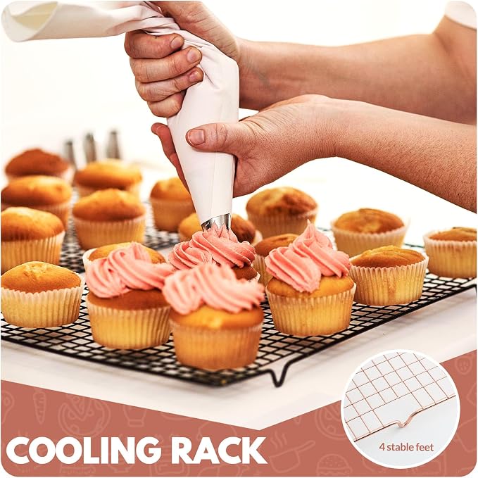 2 PCS Cooling Racks for Cooking and Baking, 14.8x10 Inches Stainless Steel - Image 7