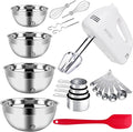 5-Speed Electric Hand Mixer, 4 Large Mixing Bowls Set, Handheld Mixers by WEPSEN