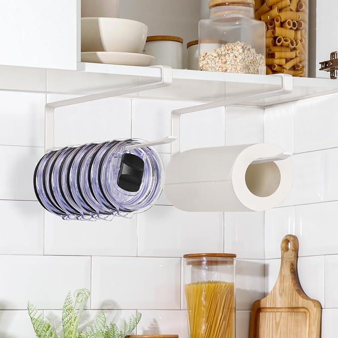 Tumbler Lid Organizer 2 Pack Tumbler Lid Storage Hook Up to 20 Lids, Space - Image 6