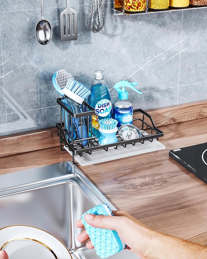 Consumest Sink Caddy, Kitchen Sponge Holder - Image 6