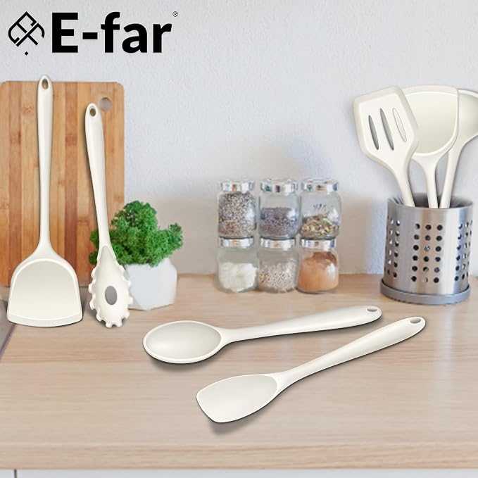 E-far 10 Pieces Silicone Cooking Utensils Set, Heat Resistant Kitchen Utensil - Image 7