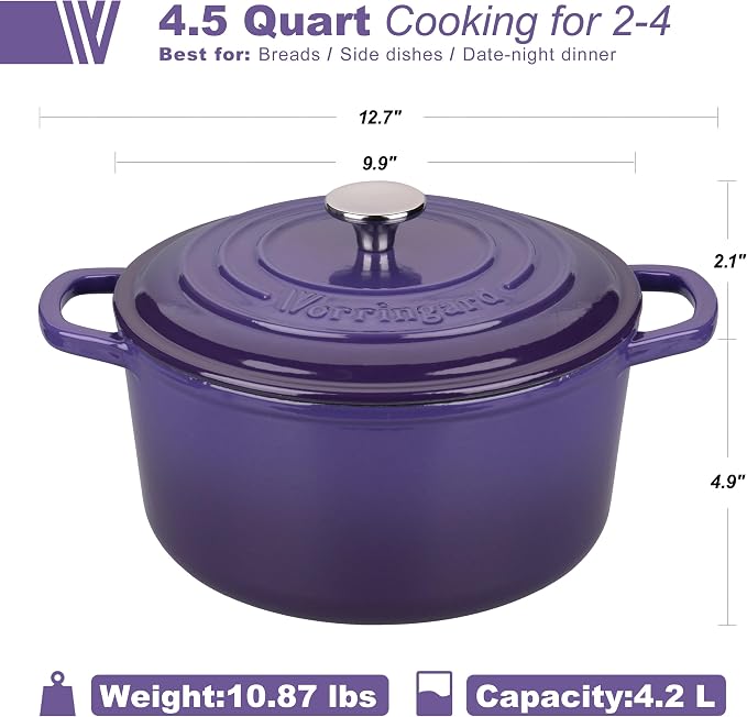 VORRINGARD Enameled Cast Iron Dutch Oven Pot - Image 2