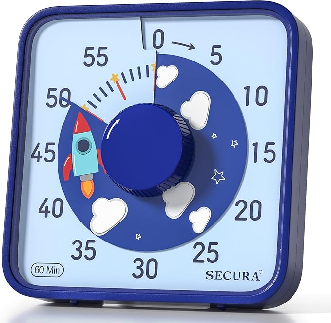 Secura 7.5-Inch Rocket Pattern Visual Timer by Secura