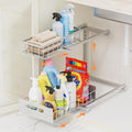 Under Sink Organizer, Heavy Duty Metal Pull Out Cabinet Organizer Slide Out by Toyear