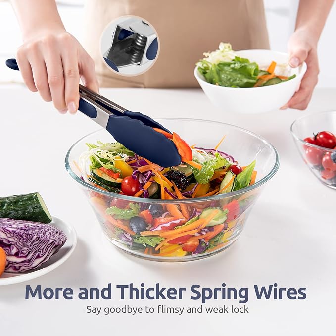 600ºF Heat Resistant Kitchen Tongs: U-Taste 9 in Silicone Cooking Tong - Image 8