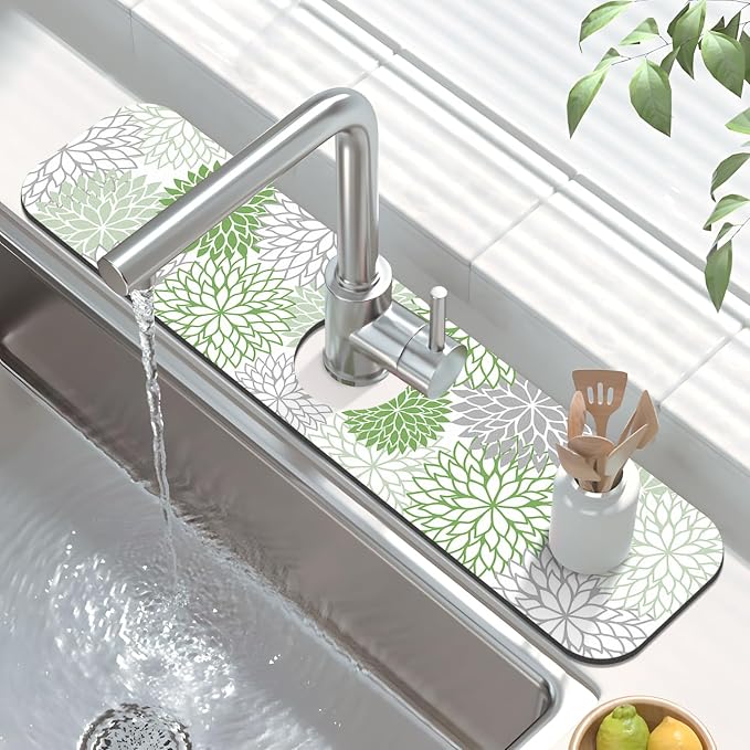 Findosom 2PCS 12" x 20" Dish Drying Mat & 24" x 5.5" Sink Splash Guard - Image 4