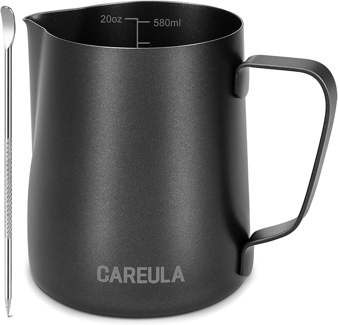 Milk Frothing Pitcher, 20oz Stainless Steel Milk Frother Cup Steaming Pitcher by Careula
