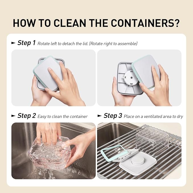 Pop Food Storage Containers Set, One Button Opening BPA-Free Food Containers - Image 6