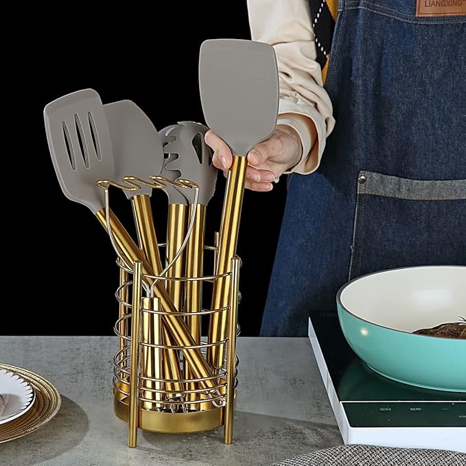 Gold Kitchen Utensils Set, Berglander 38 Pieces Non-stick Silicone Cooking - Image 7