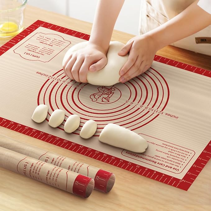 Non Stick Silicone Pastry Mat, Dough Mat by MimekitchenKitchenHelper