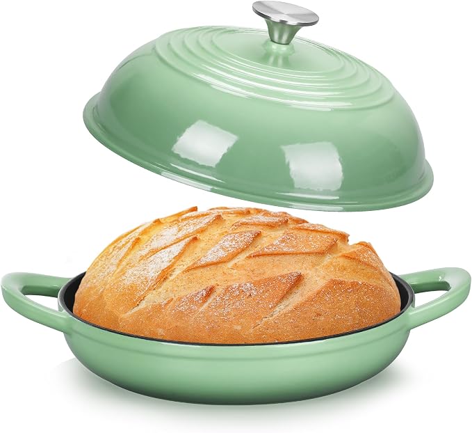 TeamFar Cast Iron Bread Dutch Oven, 6 Qt Enameled Dutch Oven Pot by TeamFar