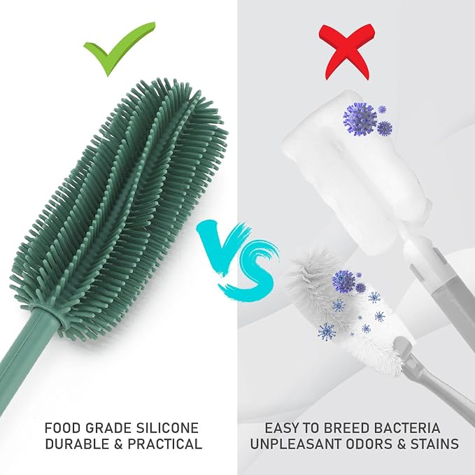 15.7" Silicone Bottle Brush, ddLUCK Water Bottle Cleaner Brush - Image 5