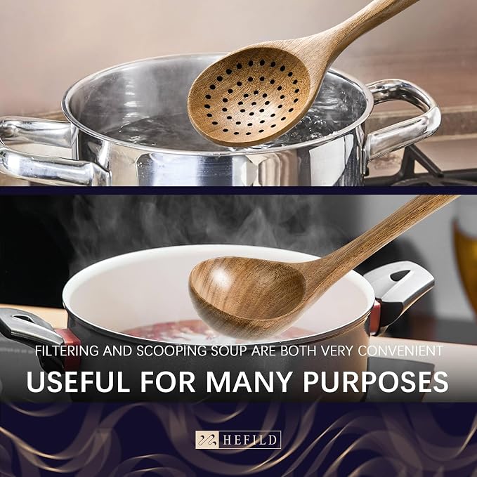 Wooden Spoons for Cooking, Nonstick Cooking Utensil Set - Image 5