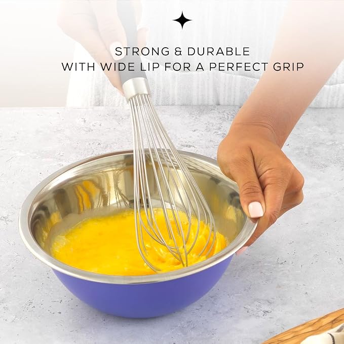 JoyJolt Stainless Steel Mixing Bowl Set of 6-5qt to 0.5qt Nesting Bowls - Image 5