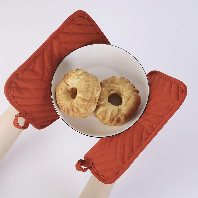 Anyi Pot Holders and Oven Mitts 7" X 9" Heat Resistant Cotton Pocket Pot Holder - Image 5