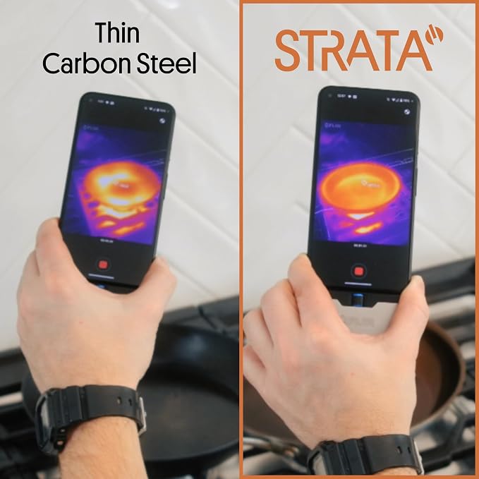 STRATA Carbon Steel Clad 10.5" Frying Pan Skillet, 3-Ply Carbon Steel Cookware - Image 7