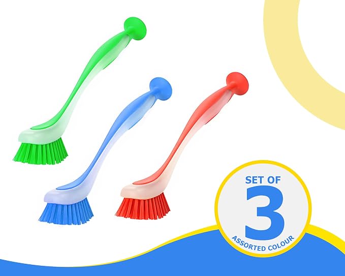 Zuvo Plastic Long Handled Scrubbing Suction Cup, Durable Bristles, Dish Washing - Image 5
